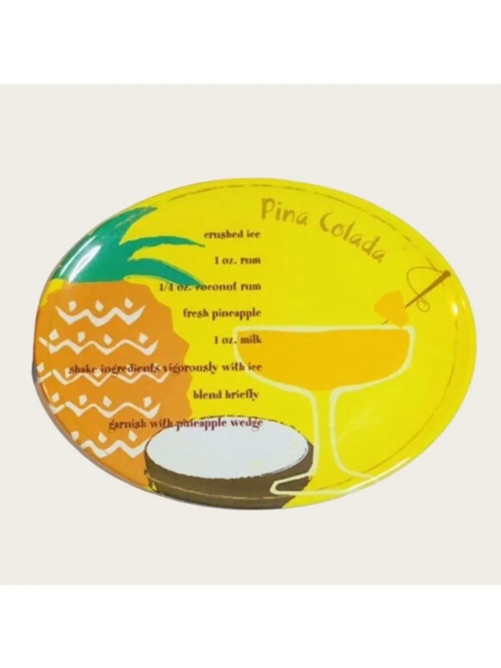 Precidio Mixed Drink Recipe Snack Plate Set of 4 Appetizer Plates